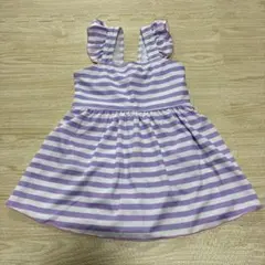 ボーダー柄フリル付きワンピース水着 120