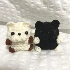 ねこちゃんセット編みぐるみ長い尻尾可愛いのサムネイル