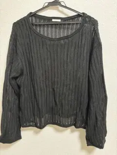 GU ブラック メッシュ 長袖 トップス L