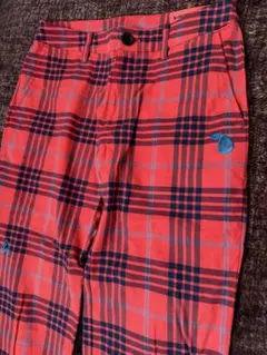 レディース パンツ 赤黒チェック　9号