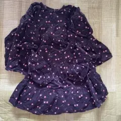 BREEZE 七分袖ワンピース サイズ90 ネイビー・ピンク水玉