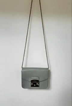 【保存袋付き】FURLA グリーングレー チェーンバッグ