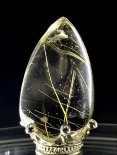 ✳️☆極上の透明度に煌めき抜群のルチル☆ゴールドルチル 雫型 天然石 磨き石 原石 天然石 プラチナルチルクォーツ 雫型ルース 高透明 針入り② - メルカリ