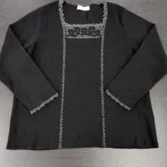 MICALADY 黒 ニット 長袖 トップスのサムネイル