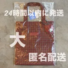 familiar ファミリア トートバッグ 赤 ギンガムチェック 大 トート