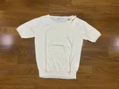 【新品に近い】ニット 半袖 アイボリー M 綿100％ Via Lattea