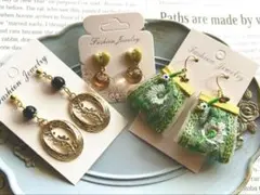 □ ハンドメイドピアス3点セット まとめ売りS_No.057 □