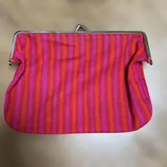 マリメッコ がま口ポーチ ストライプ marimekko