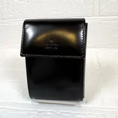 グッチ GUCCI ブラックレザーキーケース 6連 エナメル