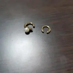 パール付きイヤーカフ　ゴールドイヤーカフセット