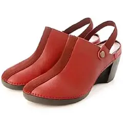 新品✨23cm ヨースケ 本革シューズ 厚底 サボサンダル レッド 赤