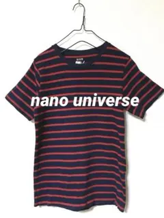 ナノユニバース USA COTTON ボーダー Tシャツ ネイビー レッド
