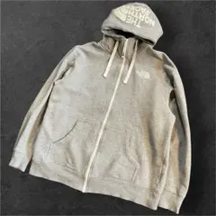 ザ ノースフェイス リアビューフルジップフーディ L グレー 刺繍ロゴ パーカー