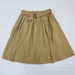 ✨ grove ✨ グローブ ベルト付き タック フレアスカート キャメル Mのサムネイル
