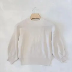 .グレイル 長袖ニット リブ セーター ベージュ M ホワイト　白　かわいい