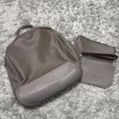 【美品】FIRANO ARNO LABEL　サイドポケットミディリュック　トープ