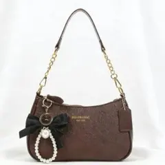 ROPÉ 2WAYドロストレザーバッグ シルバー 巾着 ショルダーバッグ