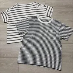 【美品】MUJI ボーダーTシャツ 2枚セット XS/XS-Sのサムネイル