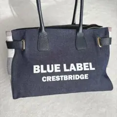 【美品】ブルーレーベルクレストブリッジ　トートバッグ　ハンドバッグ　ブランドロゴ