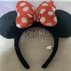 ミニーマウス カチューシャ 赤い水玉