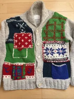 Pwala Pwala アーバンリサーチ　パッチワーク風 カーディガン　カウチン