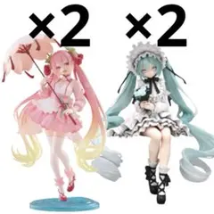 【匿名発送‼️4点❗️初音ミク / 桜ミク】ヴィンテージドール 桜ドレス フィギュア