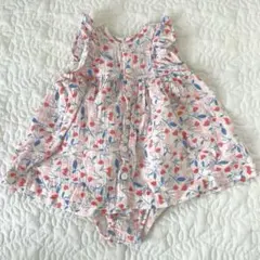 プチバトー　ガーゼ　ワンピース74 12m セットアップ