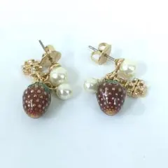 ケイトスペード 揺れる ピアス イチゴ アイスクリーム ラインストーン 