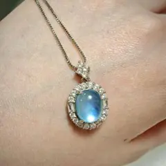 ​【極上透明感】天然 アクアマリン ペンダント 調整可能ネックレス付✨3月誕生石