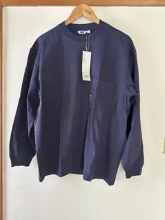 【新品未使用】クルーネックT 長袖 ネイビー Lサイズ(UNIQLO U)