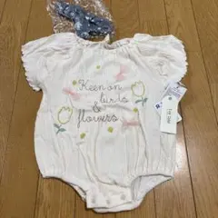 【タグ付き】First Closet ロンパース 70cm ヘアバンド付きのサムネイル