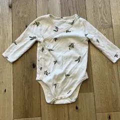 【美品】オリーブプリントロンパース 66cm