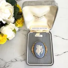 美品⭐︎Wedgwood ウエッジウッド⭐︎ブローチ ジャスパー+GP