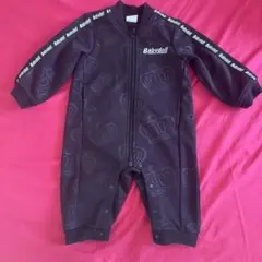 BABYDOLL ロンパース カバーオール ブラック クラウン柄