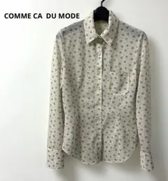 COMME CA DU MODE小花柄長袖シアーシャツ ブラウスライトベージュのサムネイル