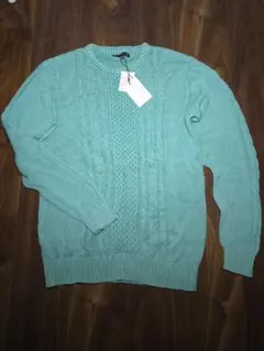 RUBIK ミントグリーン 薄手ケーブルニット セーター XL