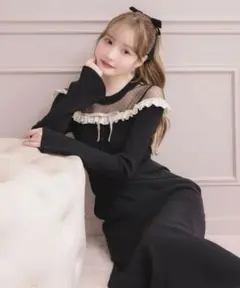 DolceLiche デコルテチュールドッキングワンピース