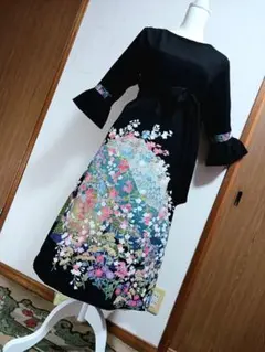 絽 本刺繍ストール ハンドメイド 黒 母の日 - メルカリ