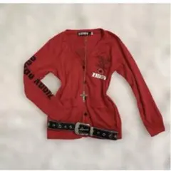 00s y2k 英字ロゴ　ラメ　マクブリング　カーディガン　女児　グランジ