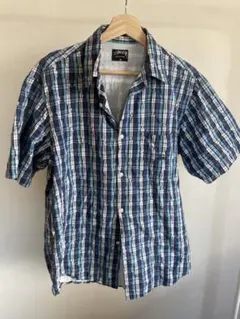 Stussy 半袖シャツ 青系チェック
