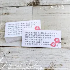 年賀状じまいシール【椿】白横　30枚