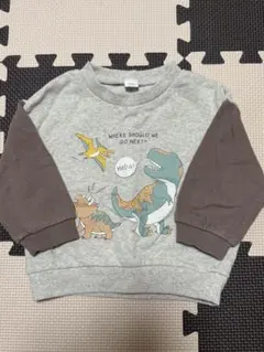 くすみカラー 恐竜トレーナー 90cm