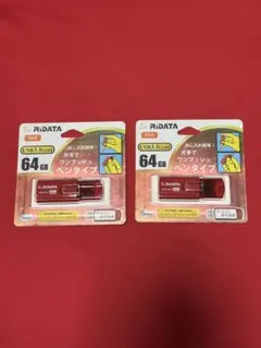 【新品】 2個セット RIDATA USBメモリ 64GB RK10.12 赤