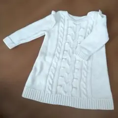 baby GAP ホワイト ケーブルニットワンピース 12-18m