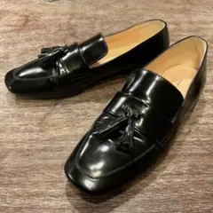 ファビオルスコーニ タッセル ローファー スクエアトゥ ブラック 黒 38