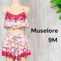 【新品未使用タグ付き】水着 ミューズロア レッド 白 M ビキニ 花柄のサムネイル