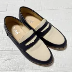 Lee ネイビー×ホワイト ローファー 箱付き