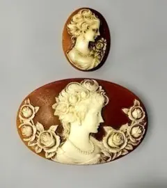 アクリルカメオ 2セット 6.7x3.8 / 3.3x2.1センチ