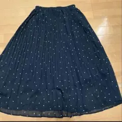 お値下げ　♦︎新品♦︎シフォン水玉スカート　ドットブラック