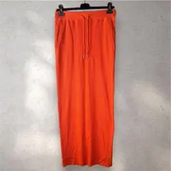 【FREAK'S STORE】リブロングスカート鮮やかオレンジウエストゴム
